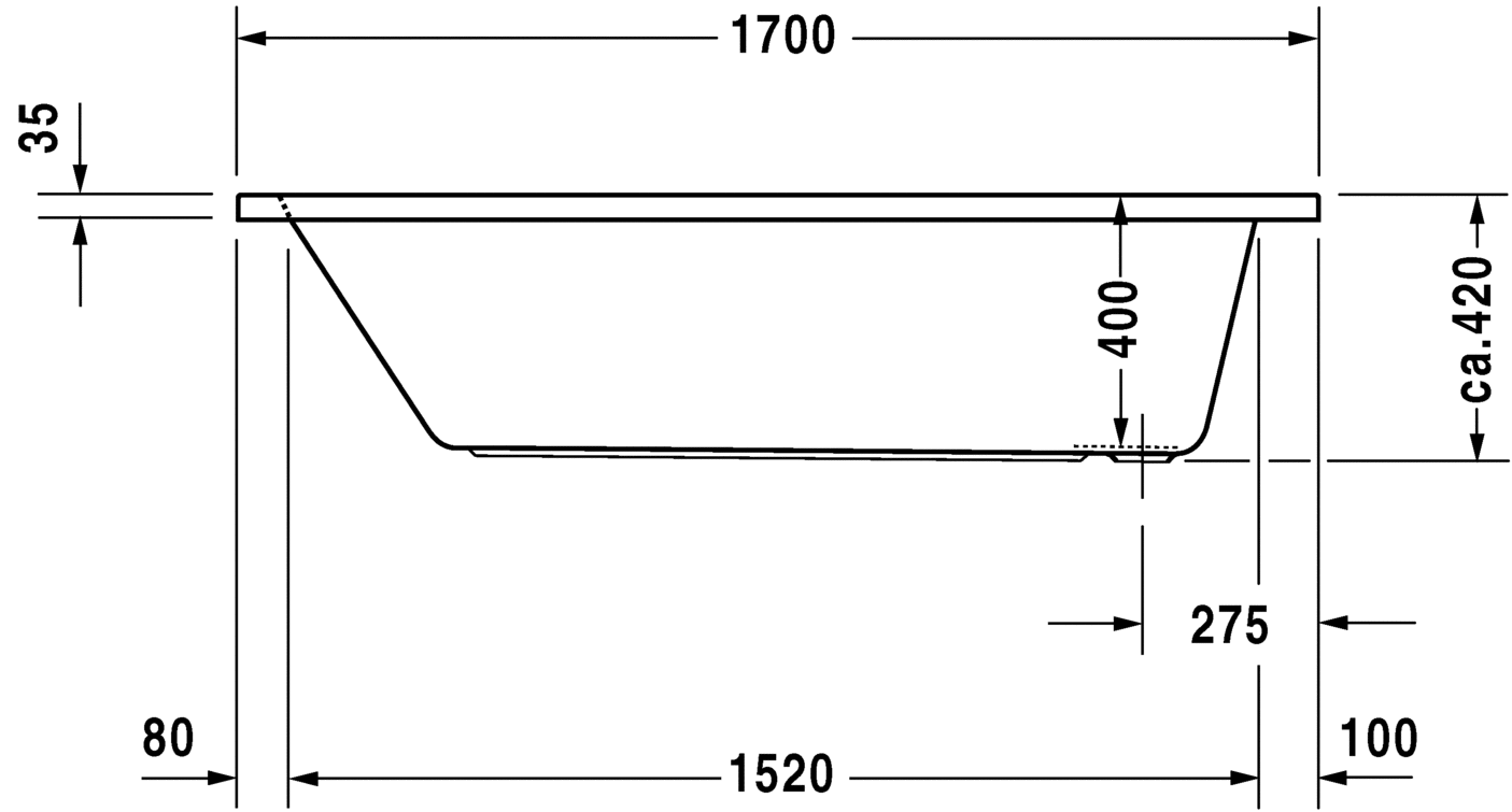 D Code Bathtub 700098 Duravit